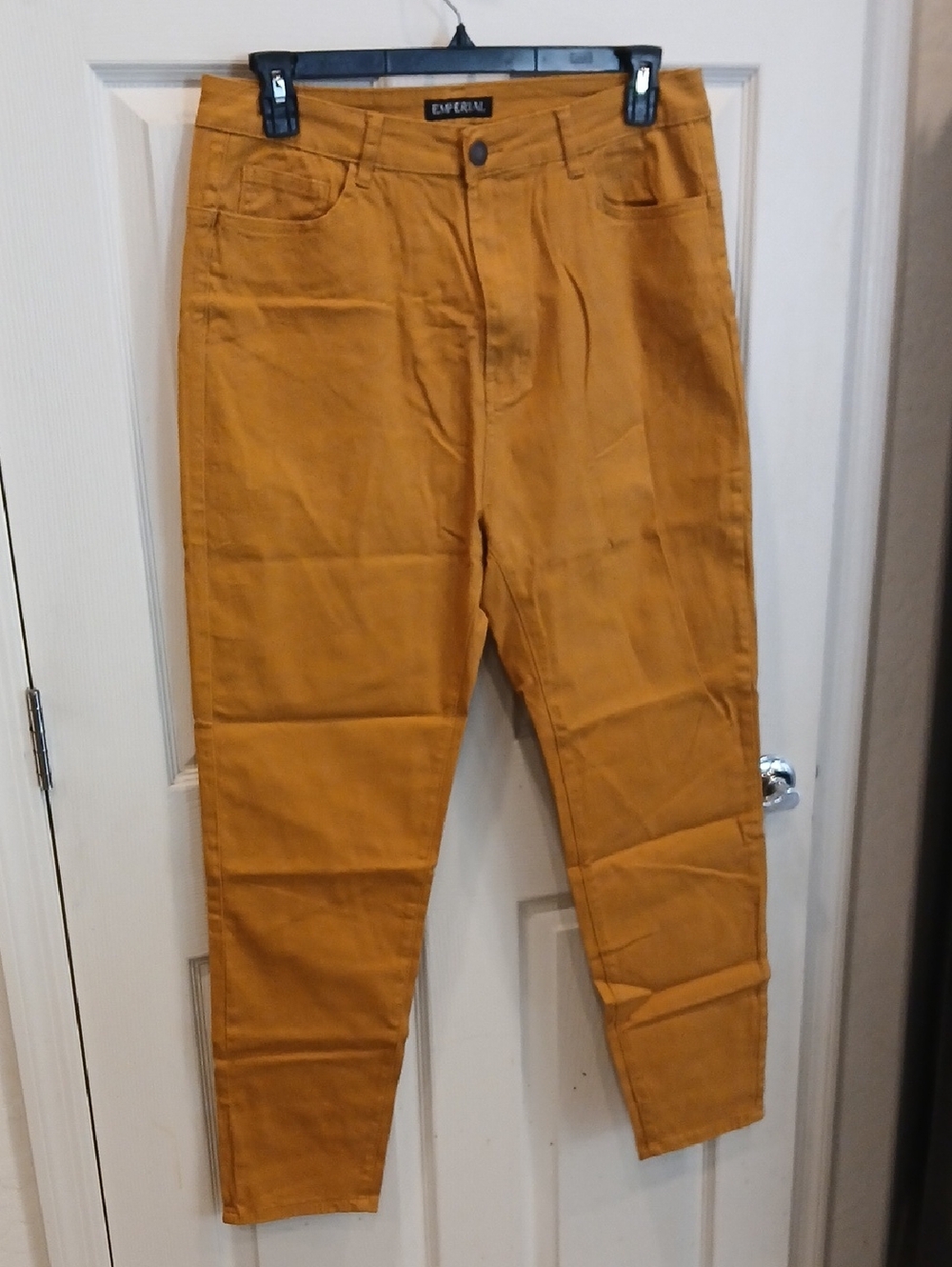 Easel High-Rise Ankle Jeans in Mustard Yellow